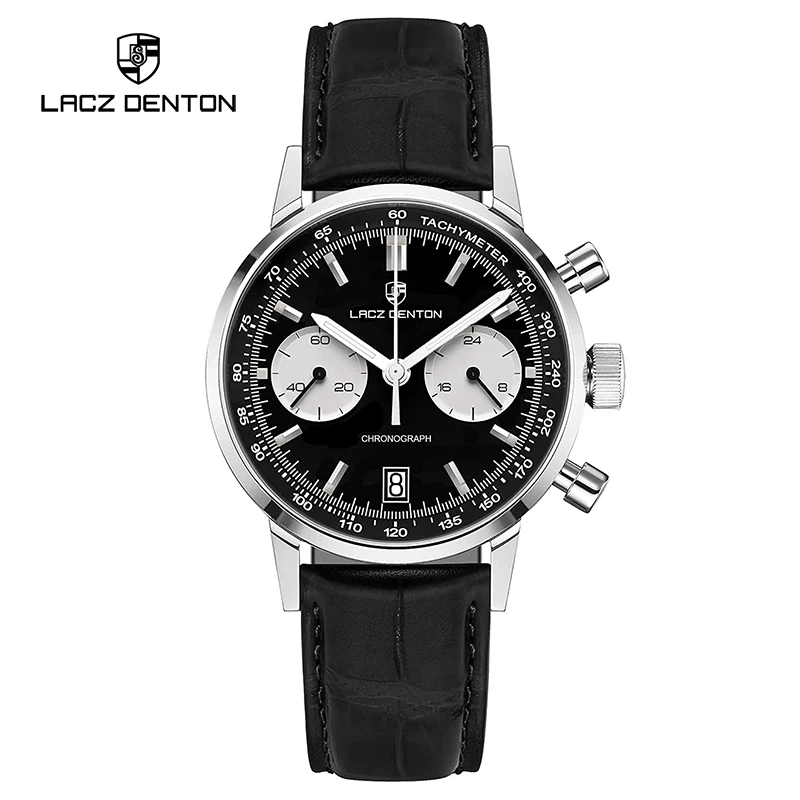 

2022 New Top Lacz Denton Multifunction Chronograph Men Watches Luxury Quartz Watch For Men Sports Leather Clock Reloj Hombre