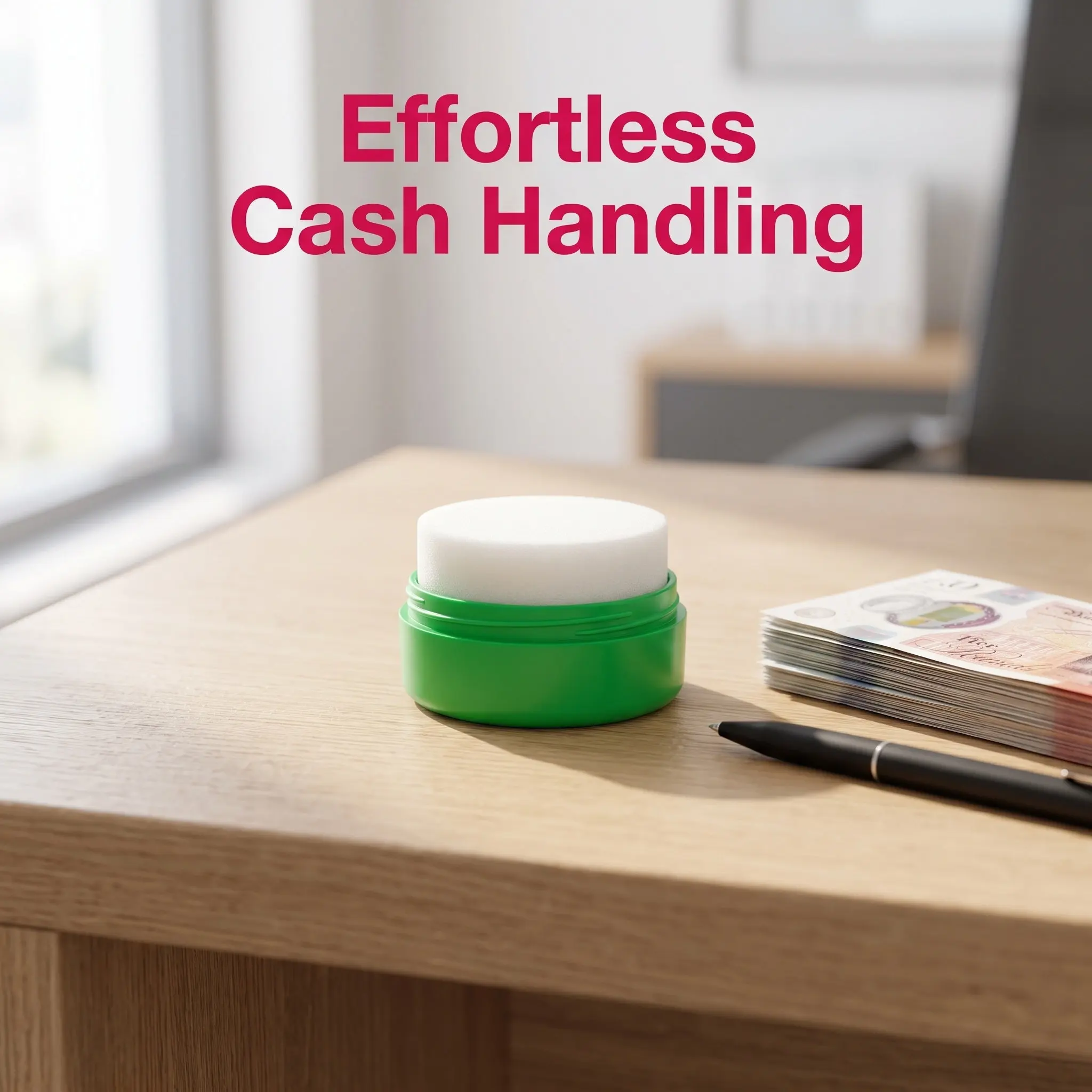 5Pcs Finger Moistener Sponge for Counting Money Cash Handling Paper Sorting Non-Slip Easy-Grip Plastic and Sponge Office Supply