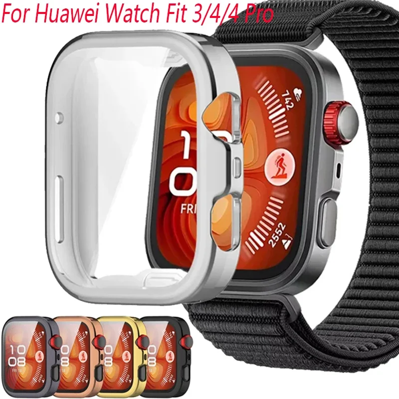 Soft Shell TPU Case For Huawei Watch Fit 4-4 Pro Anti-Fall Full Frame Screen Protective Shell Bumper Cover Huawei Watch Fit 4/3