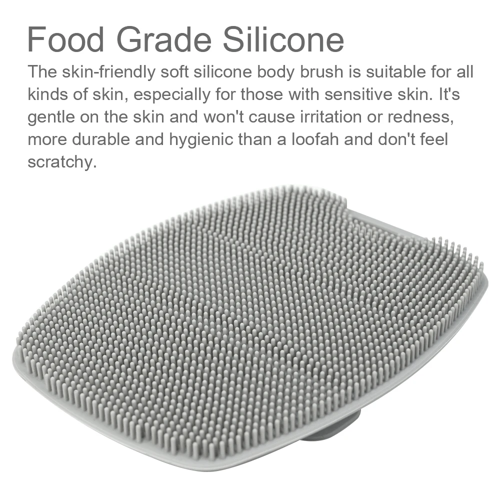 Exfoliërende siliconenborstelreiniger Geen sliphandgreep Body Scrubber reinigt en masseert de huid Badkameraccessoires Badborstel