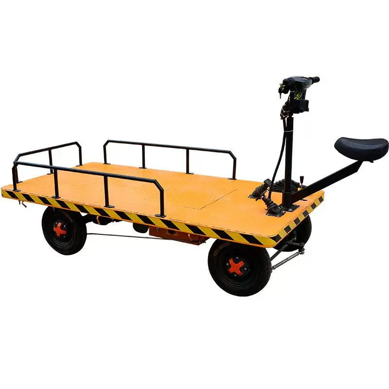 

【Best-selling】1000kg Heavy Electric Platform Truck 4-Wheel Cargo Trolley With 1800W Motor For Warehouse Transport