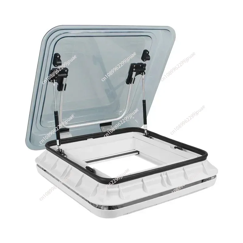 

RV Skylight 500*500mm Double Acrylic Roof Window with 12V LED Light Awning Screen & Blind for Caravan Motorhome Camper