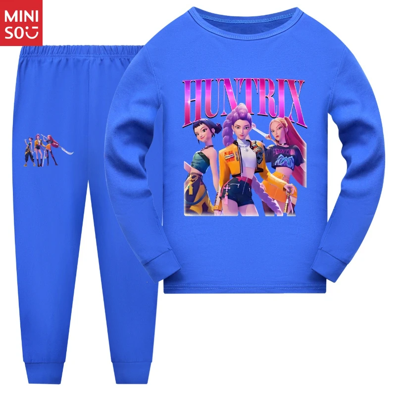 K-pop Demon Hunter Family Pajama Set, Kids & Adults Matching Long Sleeve PJs Pants Set