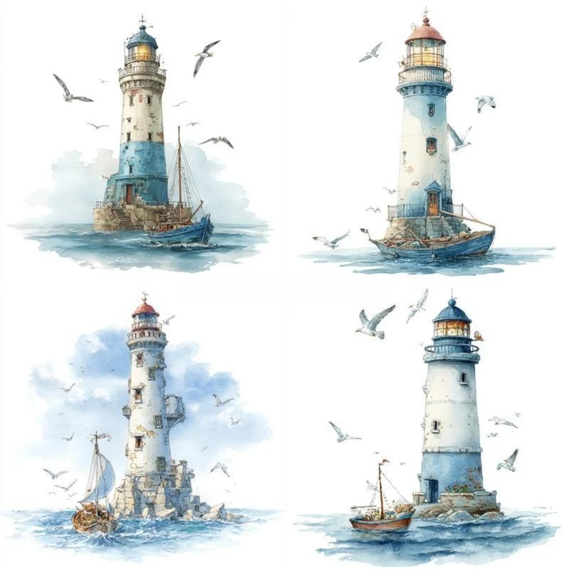 High-Clarity Double-Sided Color Decal – Scratch-Proof For Motorcycle Bumpers & Body – Rolled Lighthouse S Nautical/Marine Theme