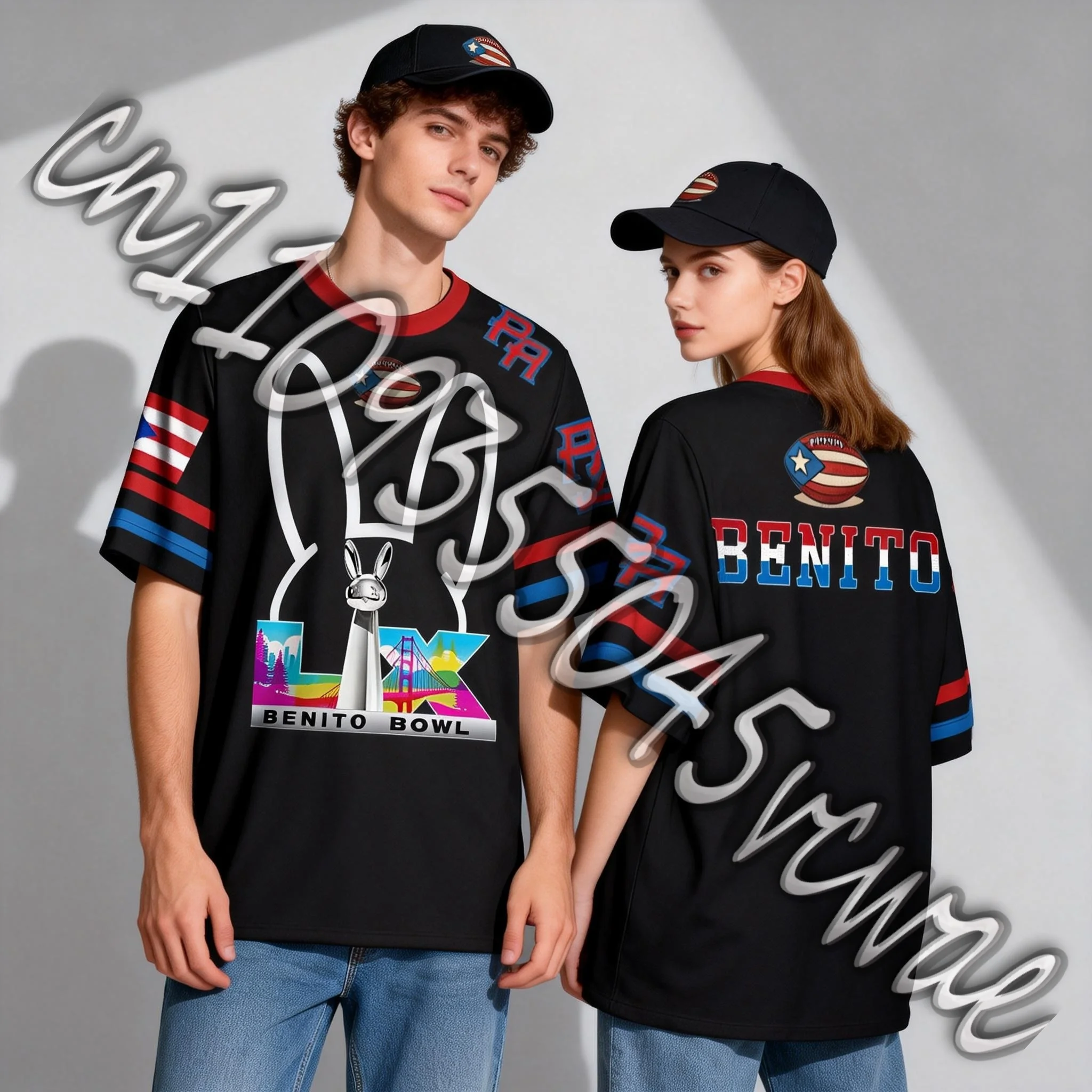 

Новая футболка 2026 года для любителей футбола и музыки с принтом, футболка-джерси HalfTime Football Puerto Rico Bad Bunny 94, концертная футболка, топы MOTO