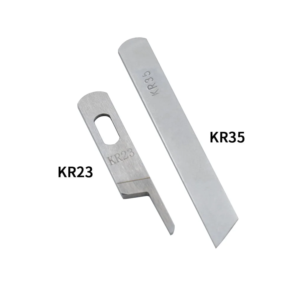 2Pcs/Set  Overlock Knives KR23 KR35 Upper Down Knife Blade Tungsten Steel DIY For Siruba Pegasus Sewing Machine Accessories