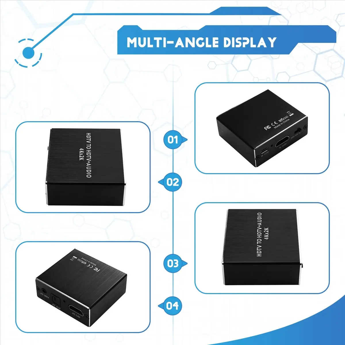 fine HDMI-Compatible Audio Extractor Converter with 3.5mm Stereo Audio Splitter Metal Adapter