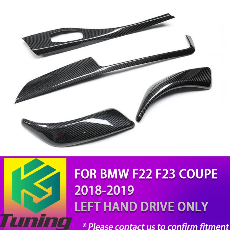 Add on Style Real Carbon Fiber Interior Trim Covers for 2 Series F22 F23 2Door Coupe 2018 2019 Left Hand Drive Only 4PCS