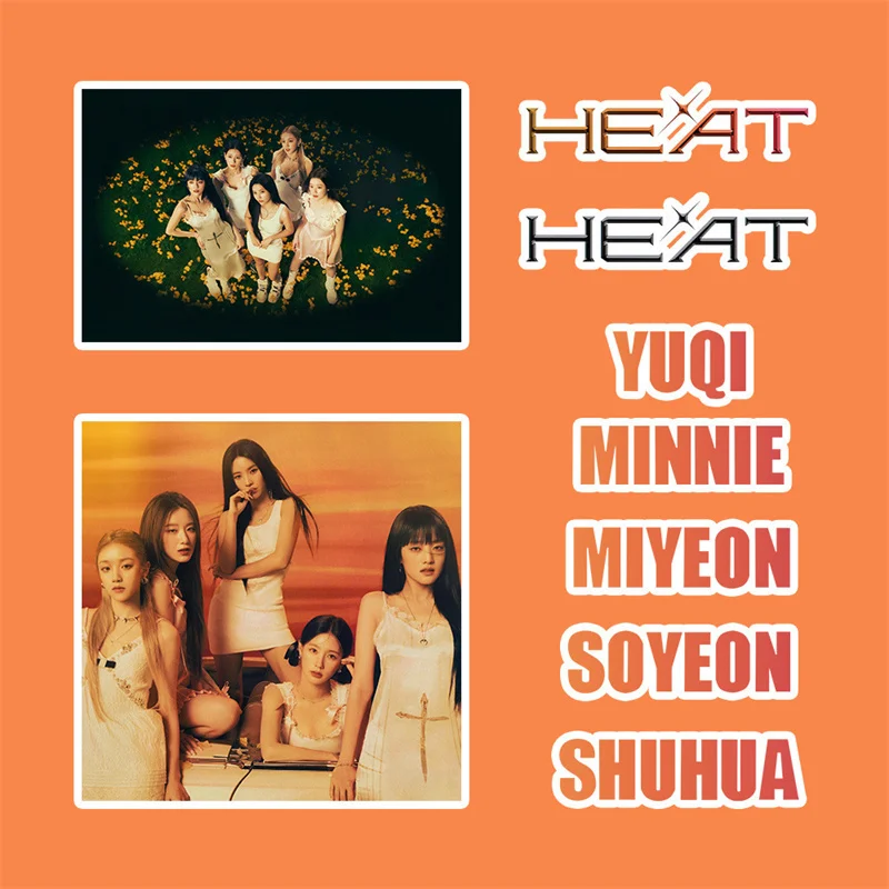 KPOP 94pcs/set Stickers(G)I-DLE Album I SWAY HEAT Photo Stickers Song Yuqi Minnie Fan Collection DIY Computer Decoration GIDLE