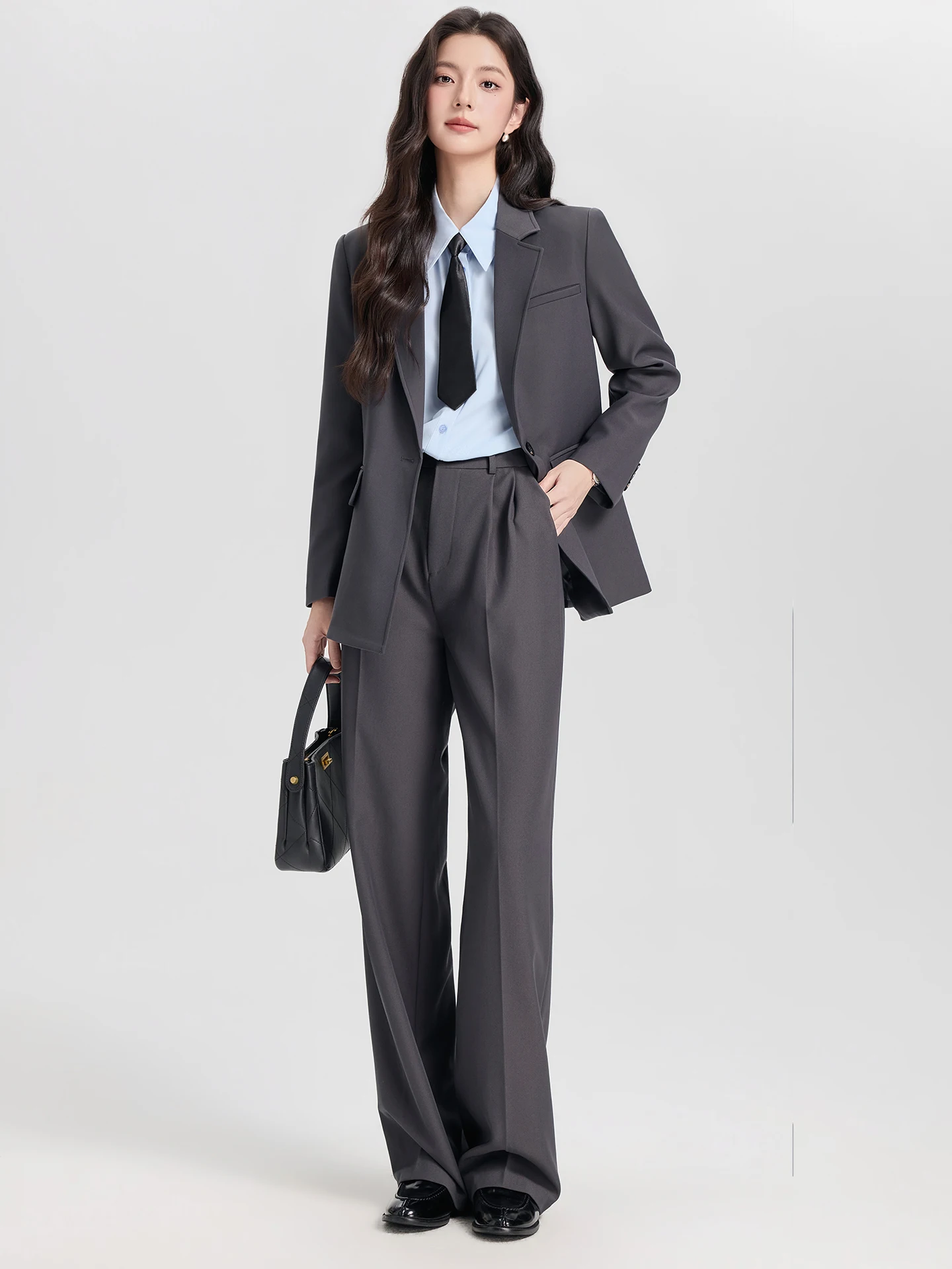 

ay Suit Set Women's Ele Version Good Looking Outerwear for College Students Government Interview Spring Season