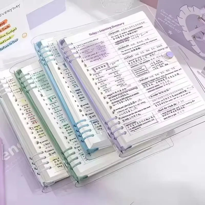 120페이지 A5 느슨한 나선형 노트 분리형 코일 노트북 PVC 방수 커버 간단한 학생 메모장 학교 용품