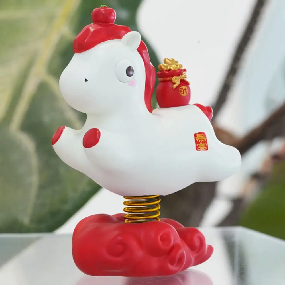 الكرتون زودياك المهر الحلي المهر شكل الراتنج الحصان الربيع زخرفة Kawaii 2026 الحصان السنة الجديدة سطح المكتب زخرفة #2