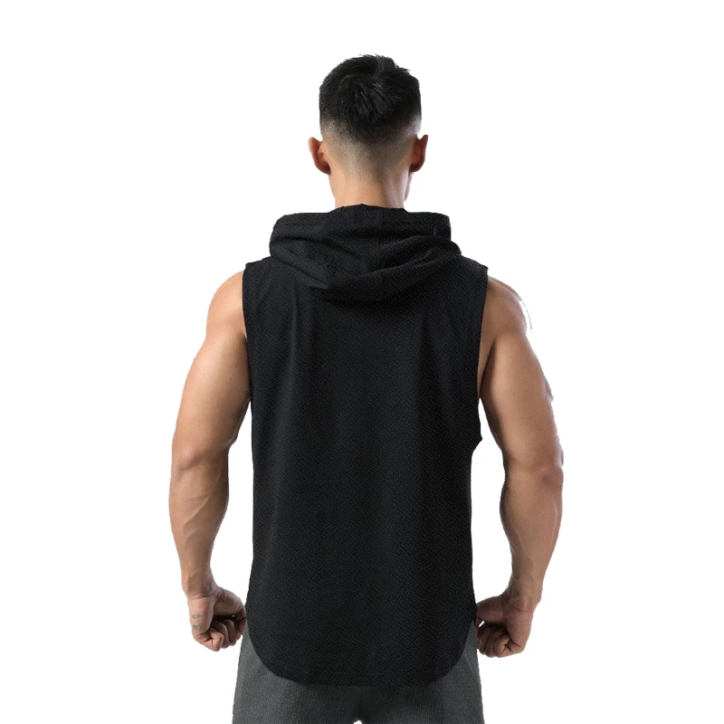 Effen Kleur Gloednieuwe Heren Tanktops Vest Mouwloze T-Shirts Voor Mannen Met Capuchon Heren Tops Hiphop Heren Tanktop T-Shirt