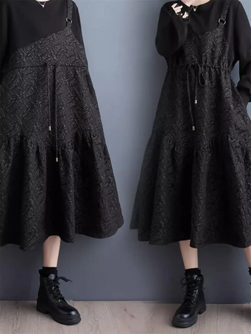 

Spring 2024 Korean Style Versatile Heavy Industry Embroidered Dress For Women Dark Wind Large Size Fashion Spliced Dress Z4986