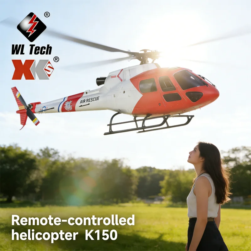 

2026 WLToys K150 RC Вертолет 4CH Flybarless AS350 Воздушно-спасательная радиоуправляемая модель с оптическим потоком высоты для хобби