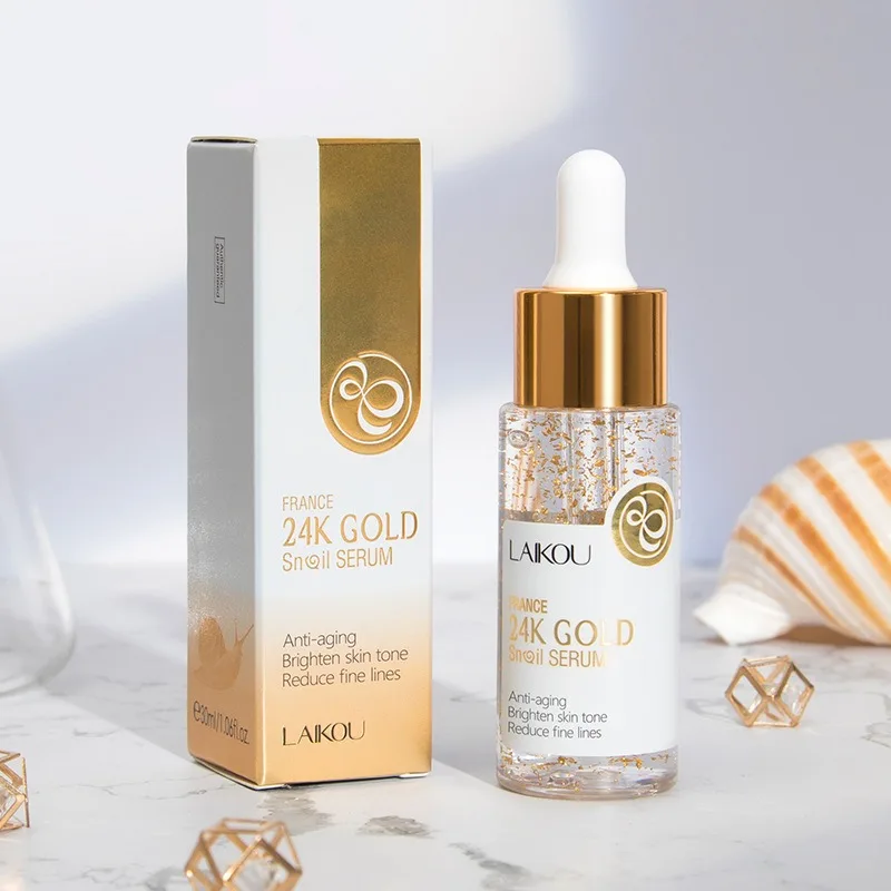 Snail Face Cream 24K Gold Snail Serum Improve Dry Rough Skin Anti-Wrinkle Whitening Moisturizing Facial Essence Skin Care