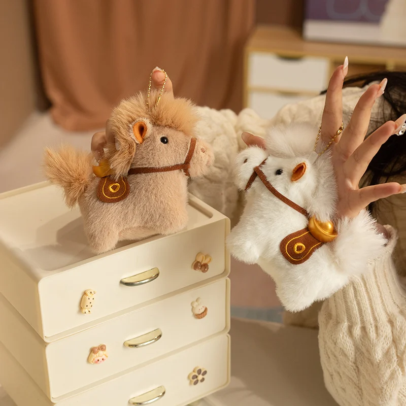 Jouet en peluche cheval Cuteee Yuan Bao 12cm, pendentif poney exquis, porte-clés, sac d'école, décor de voiture, mascotte du nouvel an, poupée, cadeau pour enfant
