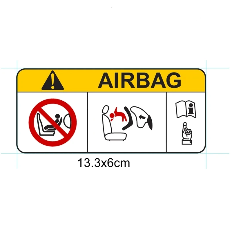 Car Airbag Warning Sticker Waterproof Vinyl Decal Scratch Cover Self Adhesive Door Pillar Window Body Styling Decor