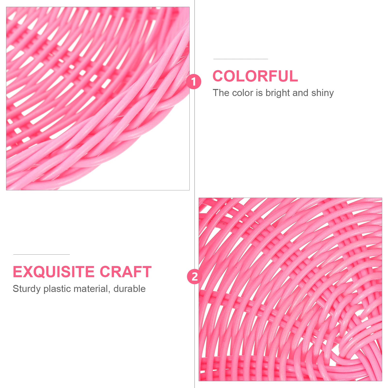 

Plastic Fruit Storage Basket Snacks Serving Tray Home Bread Holder Imitated Rattan Woven Cake Plate Living Room Storage Dried