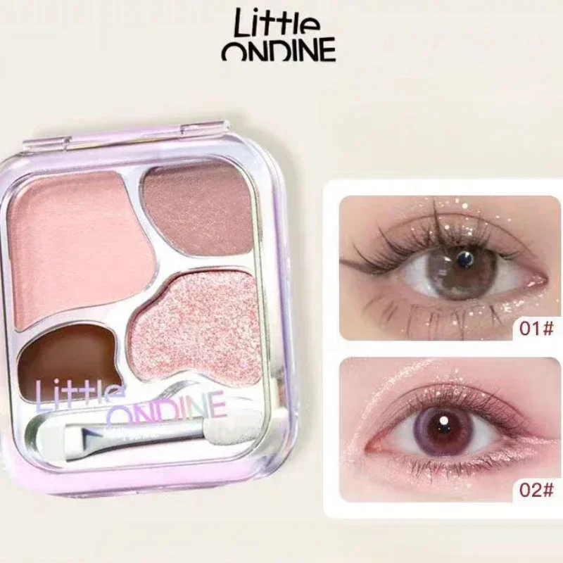 

Little Ondine 4Color EyeshadowPalette Blush Eyeliner Eyeshadow Highlight Contour Palette Cute Makeup Beauty Long-lasting Makeup