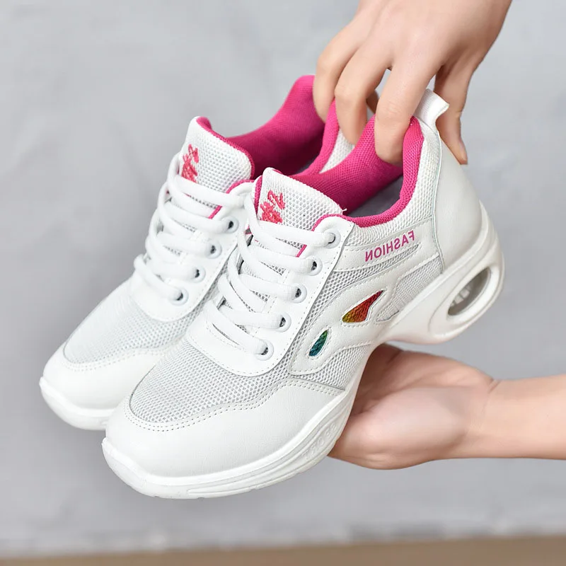 

Women's Jazz Sneakers Breathable Split Sole Athletic Walking Lace Up Lace Modern Dance Sneakers women sports shoes dancing ﻿
