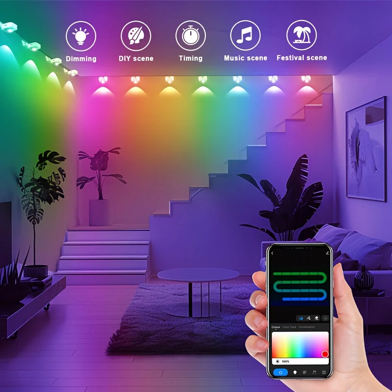 300FT 180LEDs Smart Permanent Outdoor Eaves Lights for House RGBIC LED Lights String Waterproof Christmas Decor Lighting Alexa