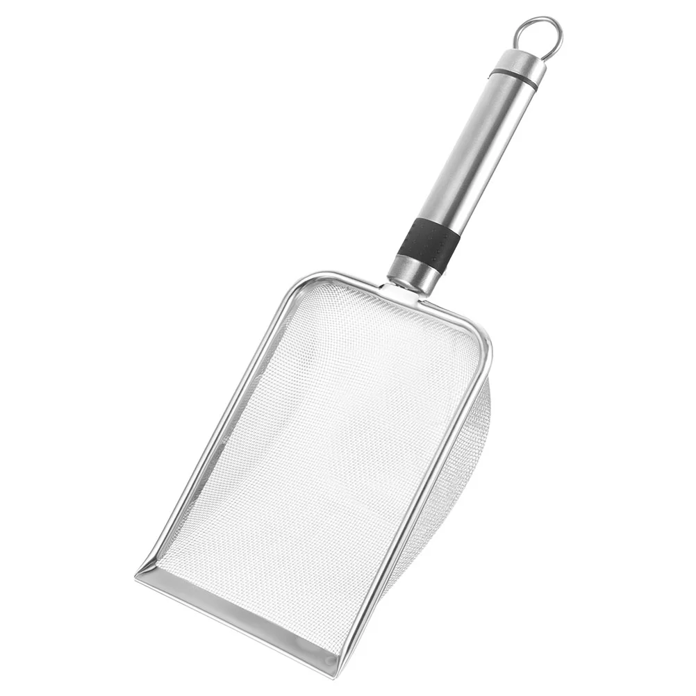 Stainless Steel Cat Litter Scoop Supplies Scooper for Cats Holder Sand Sifter Metal Sieve