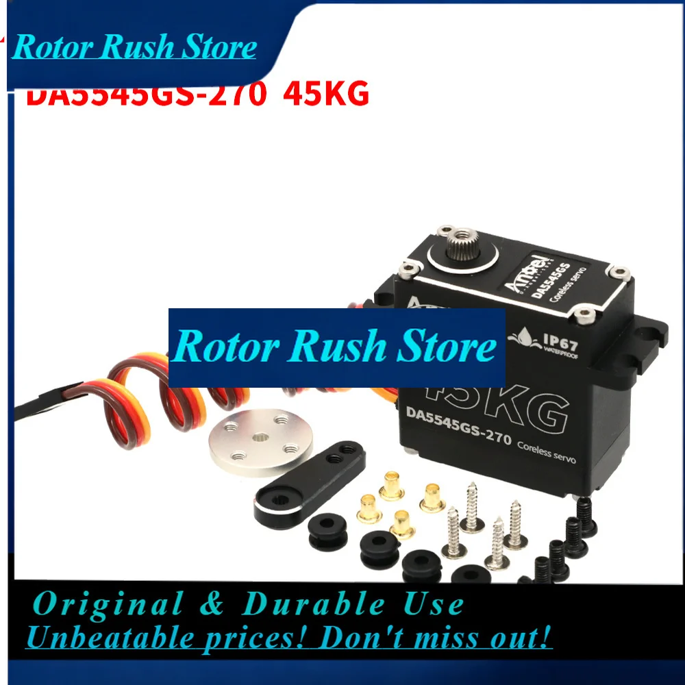 RoRuSUAngel Aluminum Case Waterproof Servo 35KG 45KG 55KG Digital Metal Gear HV Coreless Servo For1/8 1/10 RC Car Truck Crawler