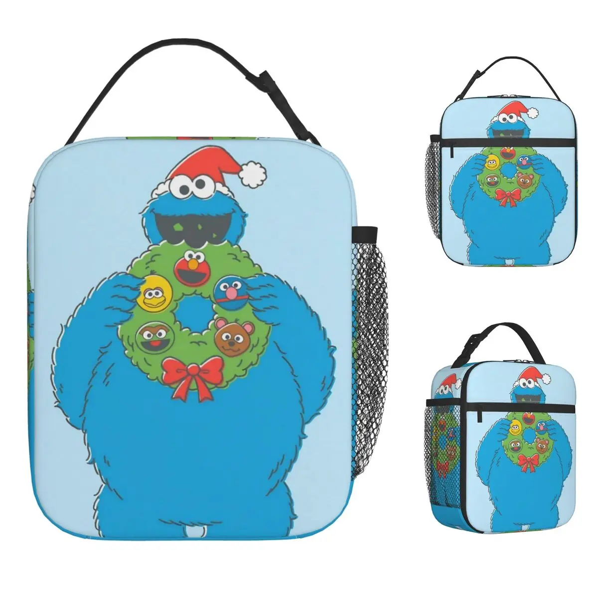 Cookie Monsters Lunch Bag For Child Designer Lunch Box Cute Outdoor Picnic Cooler Bag Portable Insulated Oxford Tote Food Bags