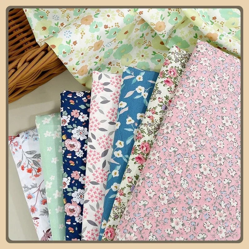 100% хлопок, садовая саржевая ткань с цветочным принтом, мягкая ткань с принтом для детских платьев, простыни для детского сада, наволочки, поделки