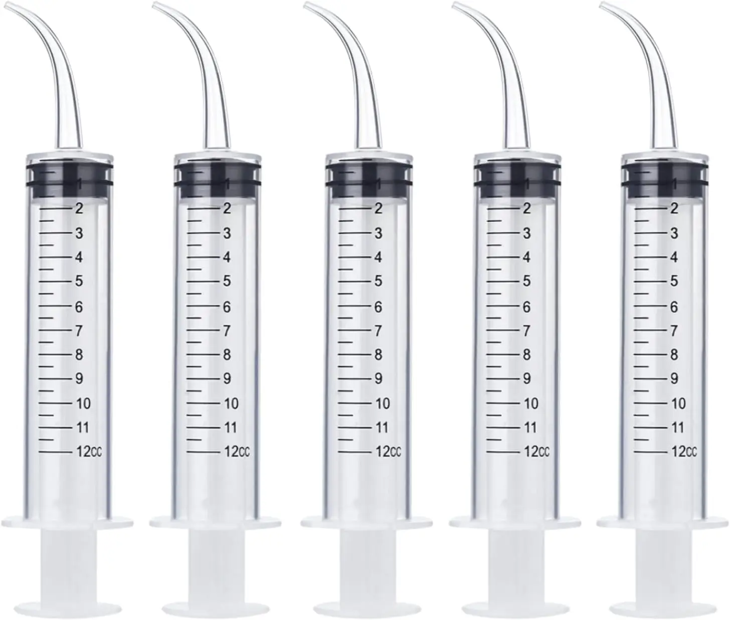 50/20er-Pack Weisheitszahn-Spritzen mit Messskala und Gebogener Spitze, Dentale Spülspritzen für Mundpflege und Entfernung von Mandelsteinen – Detail 5