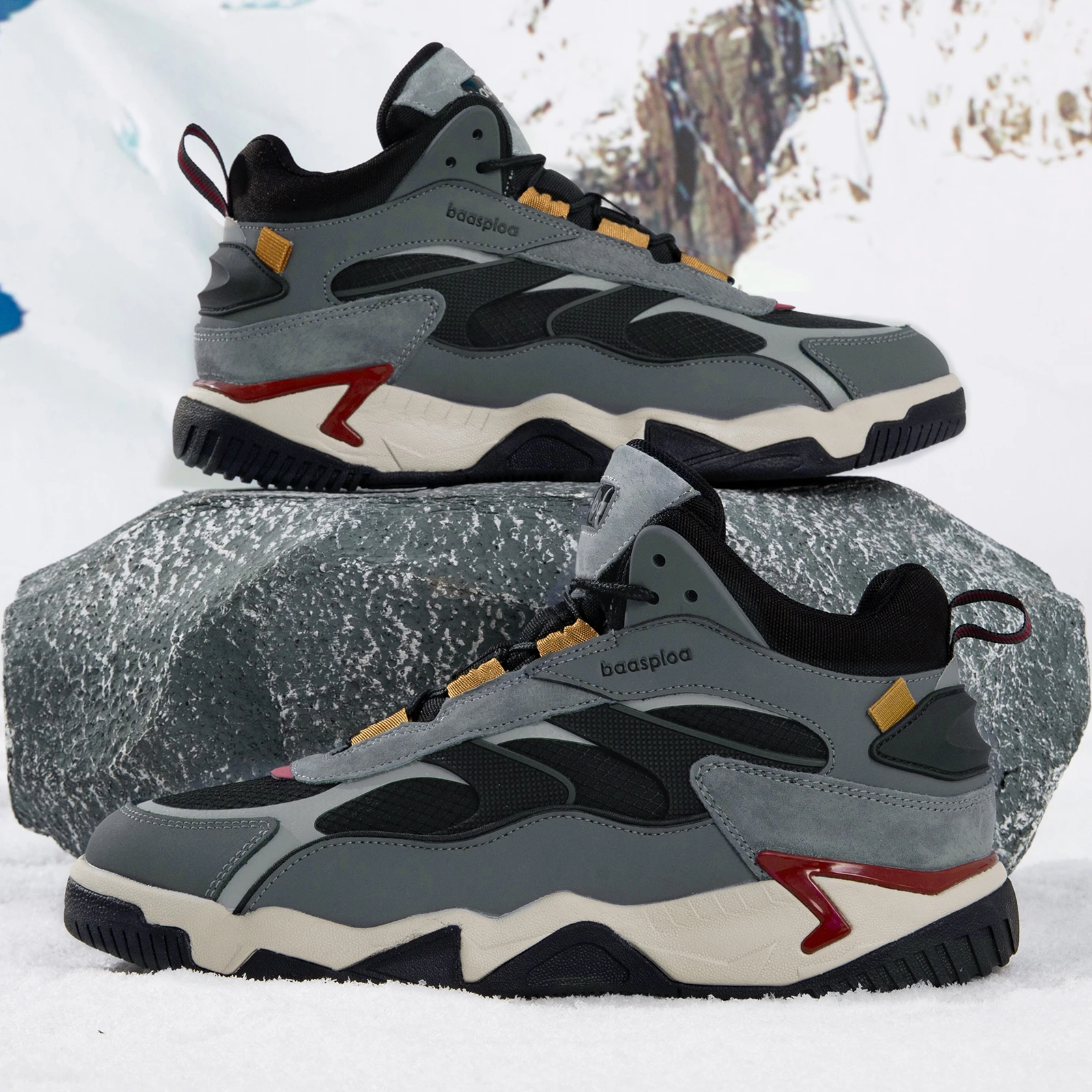 Baasploa New Men's Shoes Outdoors Walking Sneakers Waterproof Shoes Comfort Tenis for Men Non-Slip image 3