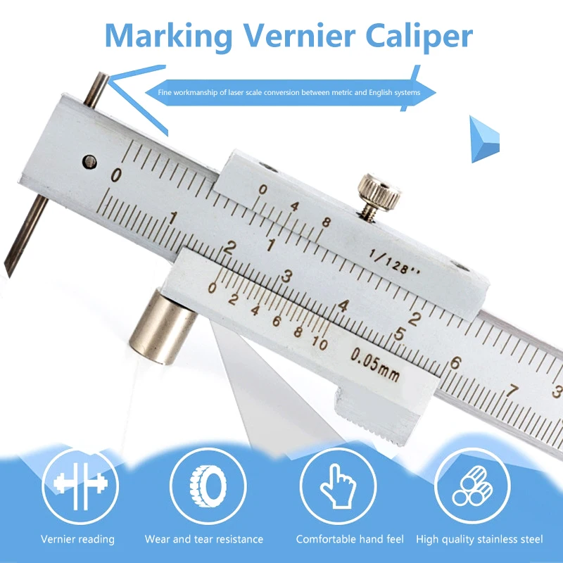 300/400MM Vernier Caliper Precision Measuring Gauge Stainless Steel Parallel Marking Caliper Measuring Tool With Spare Needle