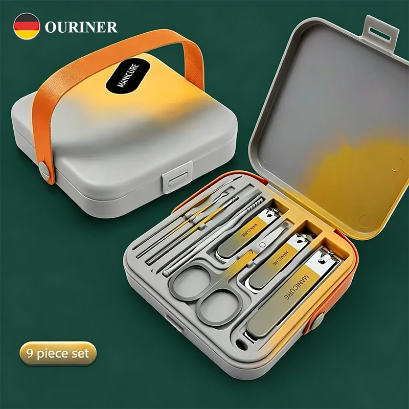 Complete 7/9 Pcs Set Manicure Kit Nail Clippers with Clippers Cuticle Pusher & Trimmer portable Gift For Women and Men