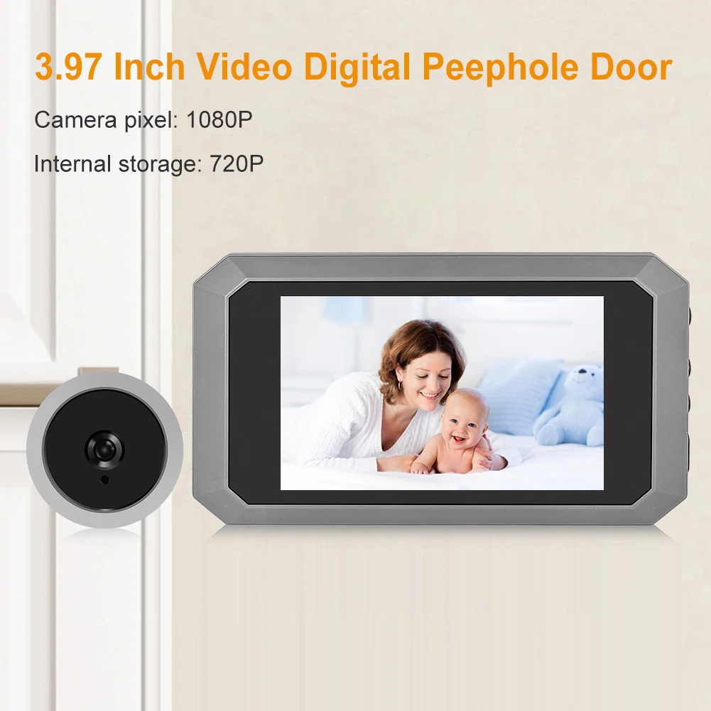 Video Digital Door Viewer Digital Magic Eye Electronic Viewfinder Night Vision Photo Recording 1400mAh Build-in