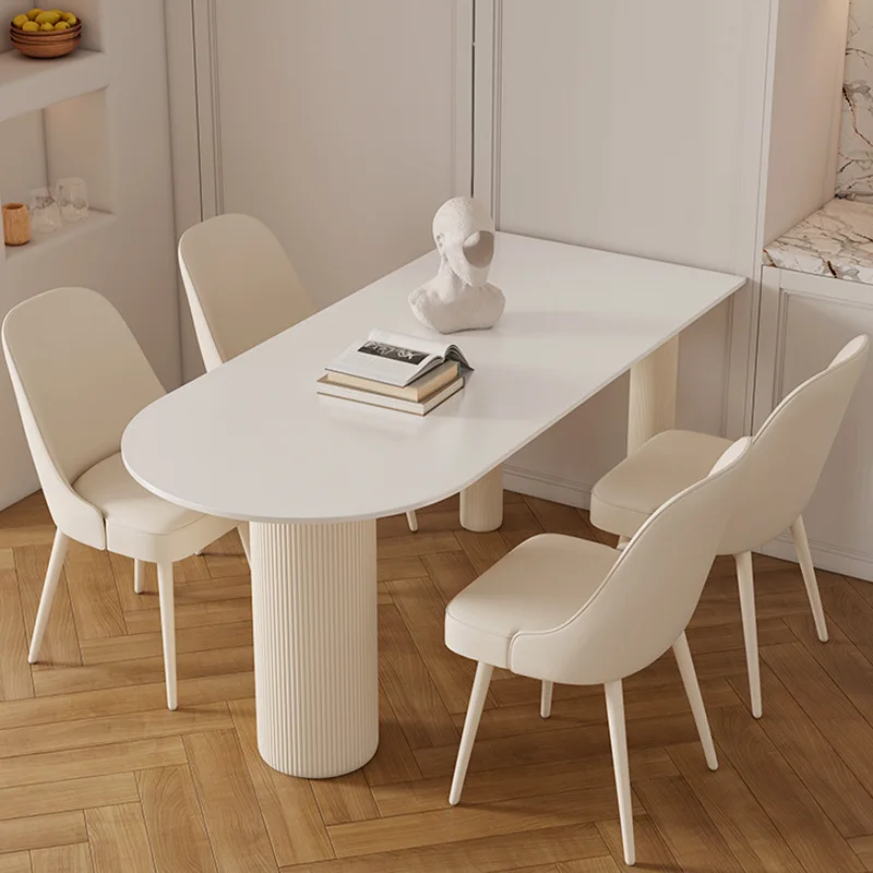 Factory Direct 2026 Cream-style dining table and chairs, small apartment simple and modern light luxury Internet celebrity famil