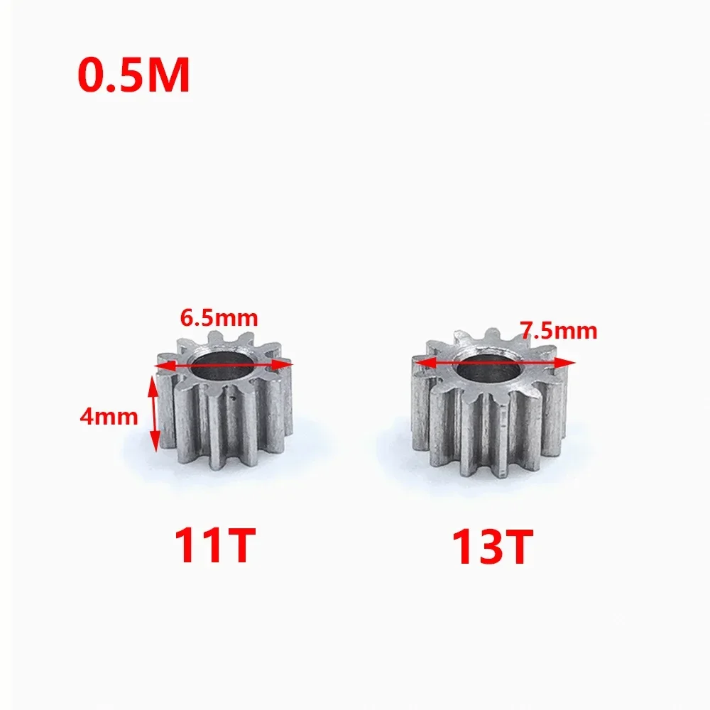 1pc 0.5 Modulus 11T/13T Teeth  Motor Transimission Gear High-Wear Resistance Steel Metal Gear For 3mm shaft hole