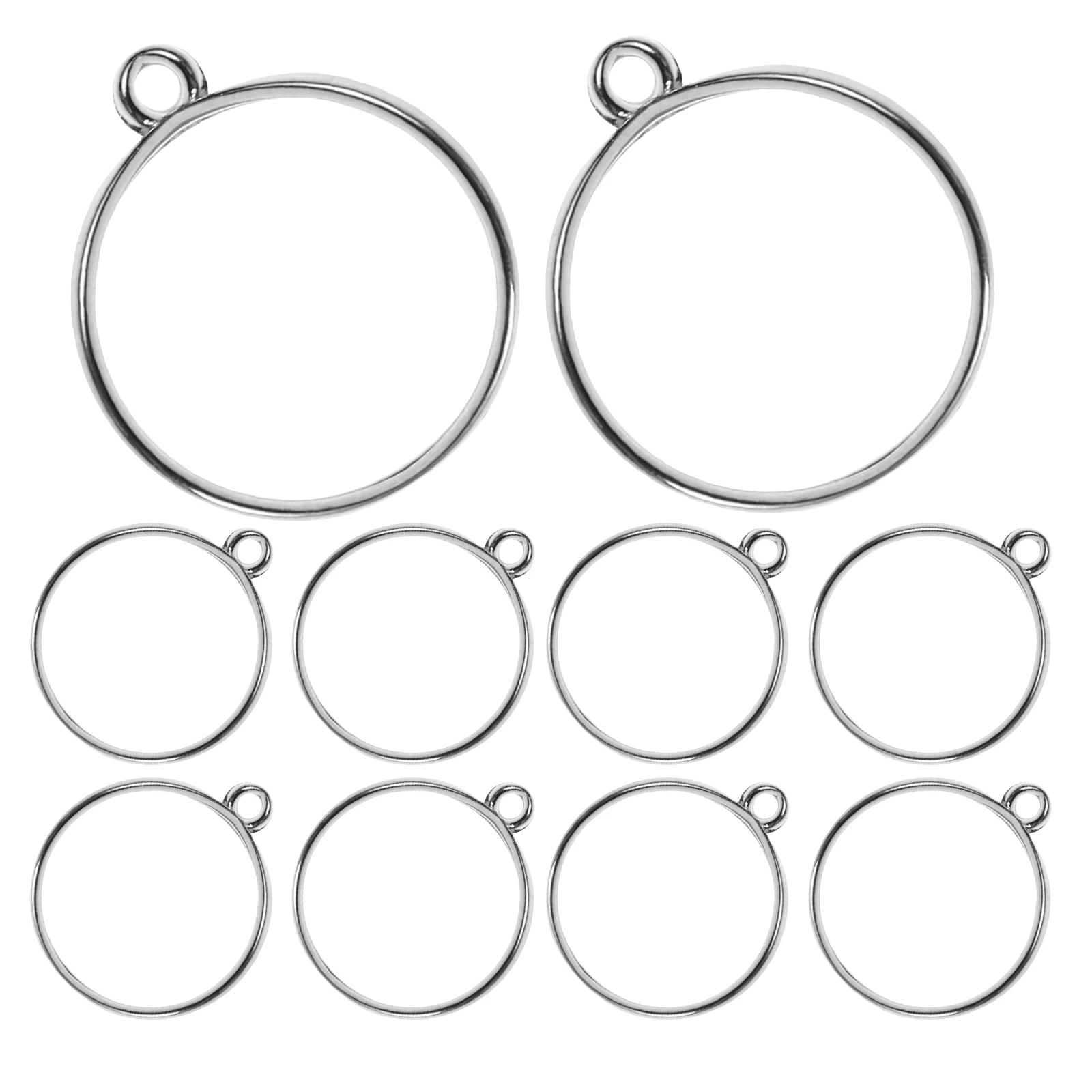 20 ronde zilveren open rug randen holle hangers sieraden maken benodigdheden DIY ambachtelijke ketting armband oorbel accessoires zink