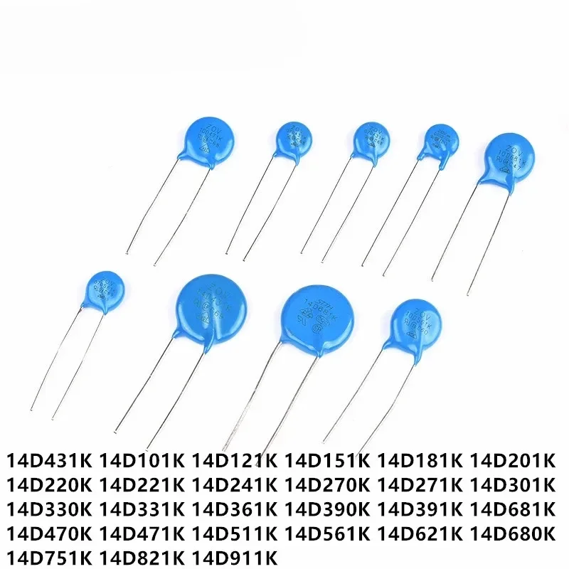 50pcs Varistor 14D431K 430V Piezoresistor 14D431 14D471K 14D151K 14D561K 14D681K 14D271K 14D391K 14D511K 14D621K 14D470K 14D821K