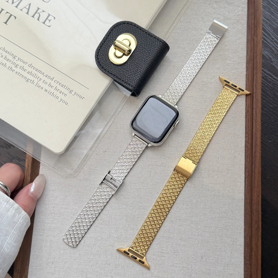 Stainless Steel Strap for Apple Watch 38 40 41 42 44 45 46 49mm Band Iwatch Series 10 9 8 7 6 5 4 3 SE Ultra Crow Feet Bracelet - Image 6