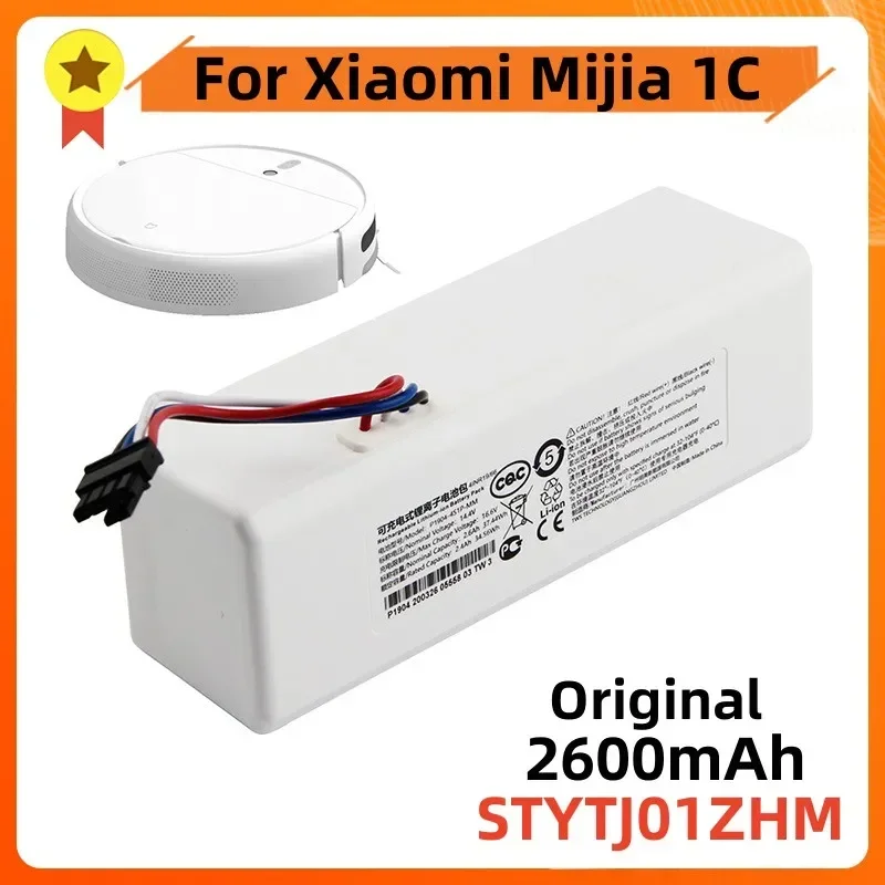 

Original 14.4V 2600mAh 2.6Ah P1904-4S1P-MM Battery For Xiaomi Mijia 1C STYTJ01ZHM Robot Vacuum Mop Cleaner Accessories Parts