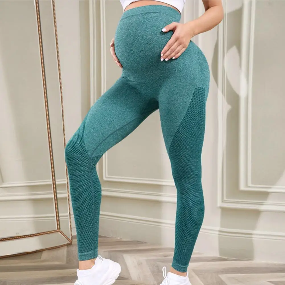 Pregnancy Leggings High Waist Skinny Maternities Clothes Pregnant Women Belly Support Knitted Leggins Body Shaper Trousers Ninth
