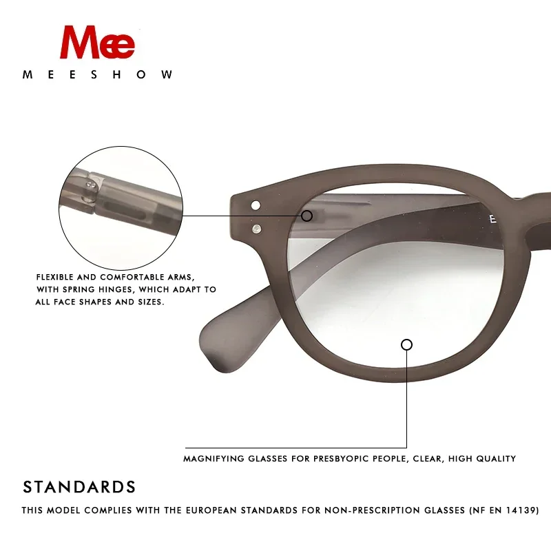 Meeshow Reading Glasses Round Men Women Eye Glasses Retro Europe Style French Presbyopia stylish reader +175 1513