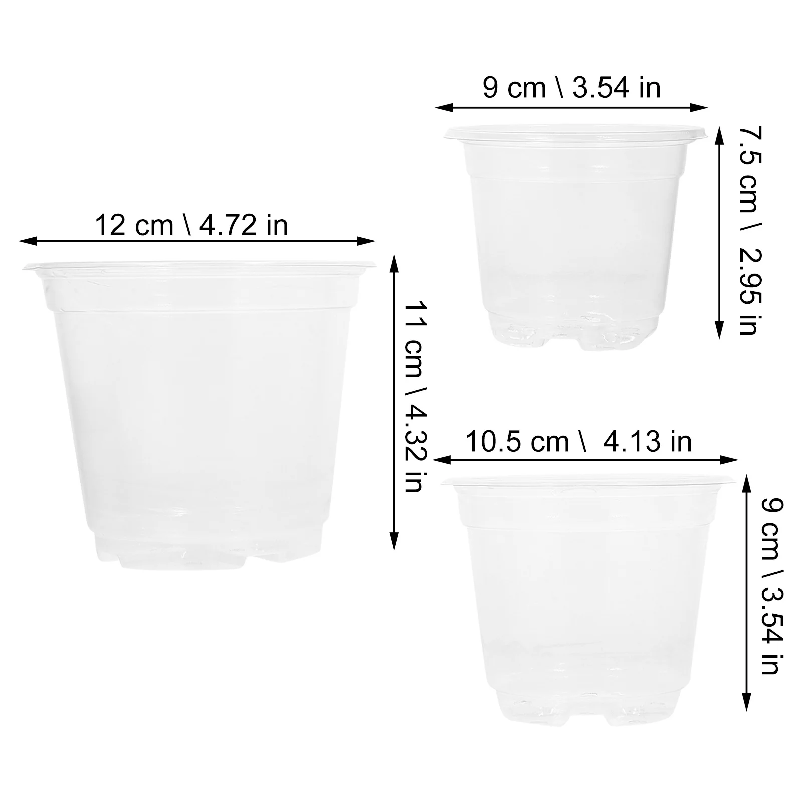 

12pcs Insulated Breathable Flower Pots Set Clear Plastic Nursery Growing Pots With Drainage Holes For Indoor Outdoor Plants