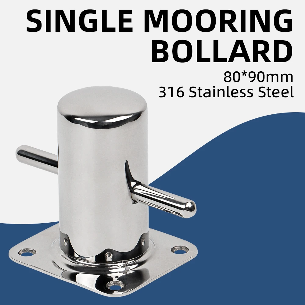 

Single Mooring Bitt 316 Stainless Steel Single Mooring Bitt Bollard Cleat Stamping Technology Marine Hardware 80*90mm/120*90mm