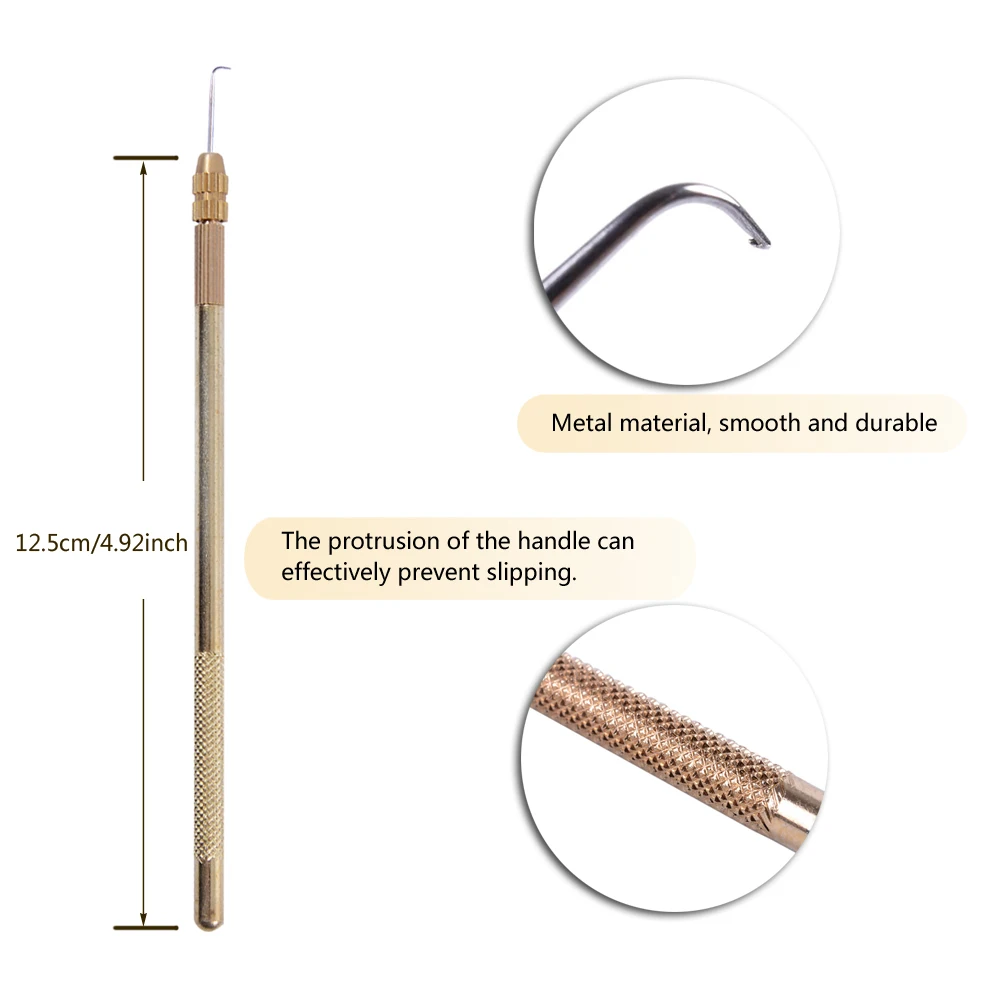 Detachable Metal Ventilating Needle For Lace Wig Making 1pc Brass Holder And 4 Sizes Repair Needles Hair Extention Tools