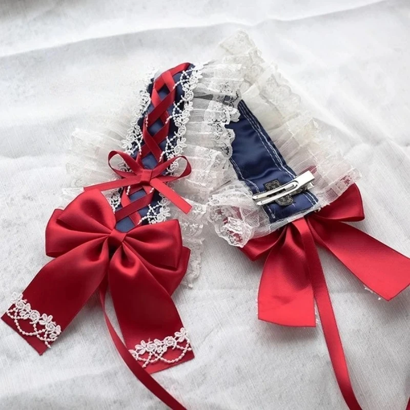 

Sweet Hair Hoop Girls Cute Ruffled Cosplay 2025 Lolita Headband Hair Band Hair Accessories Lace Bow Ribbon Headdress efe2s