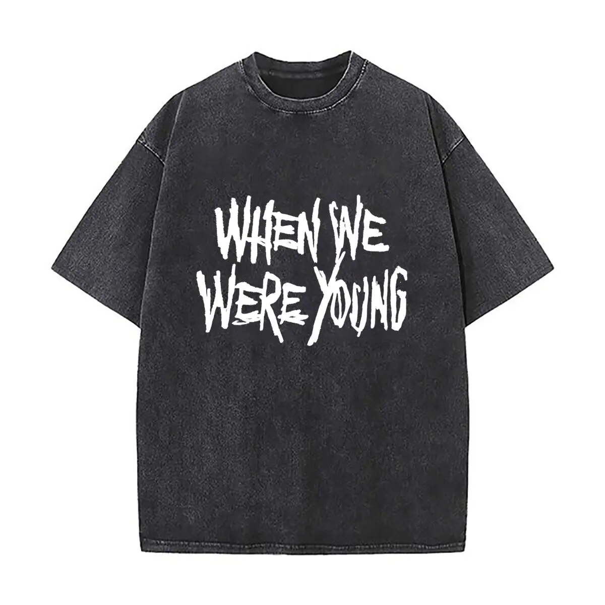 When We Were Young 2025 Heavy Men Washed Casual Cotton Short Sleeve Acid Wash Top