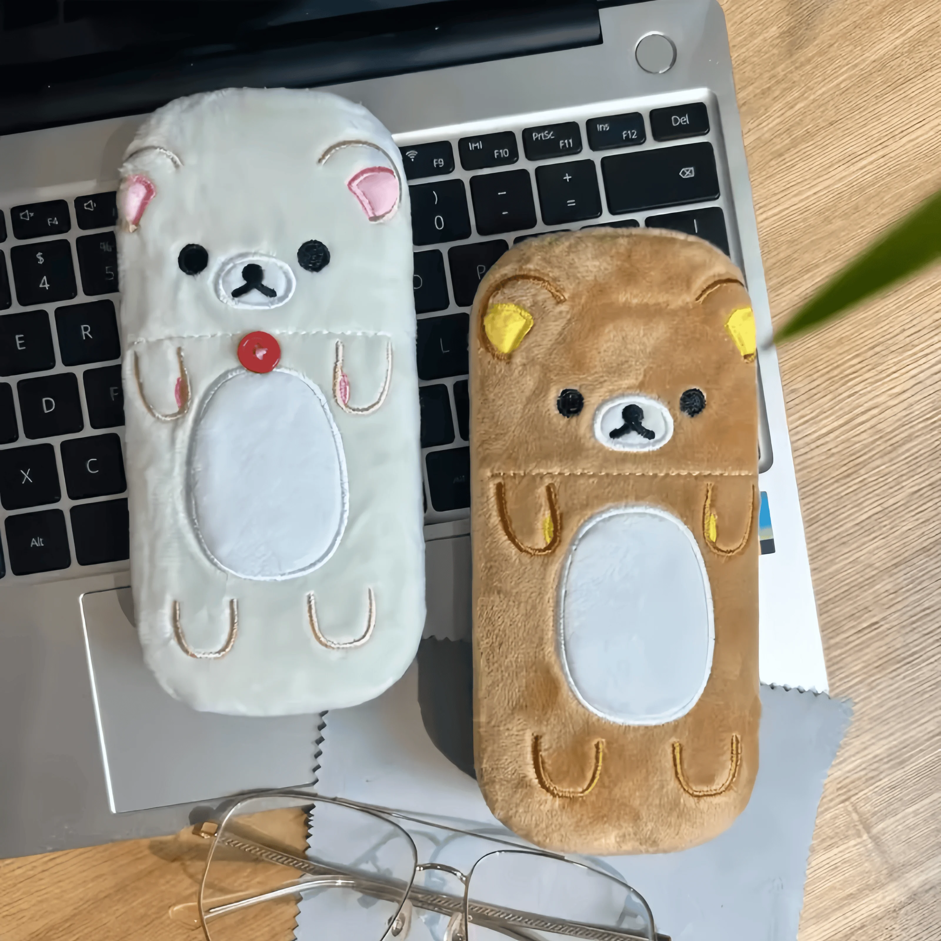 Kawaii Cute Rilakkuma Plush Glasses Box Glasses Case Cartoon Anime Myopia Eyeglass Case Portable Anti Pressure And Anti Fall