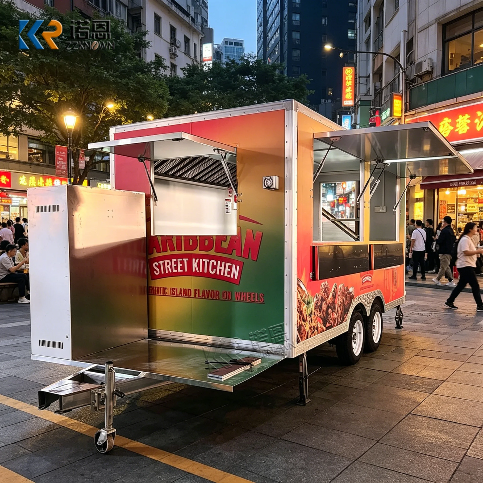 

Customized Mobile Hot Dog Snack Pizza Trailer Food Trailer Concession Mobile Kitchen Fast Food Truck Fully Equipped